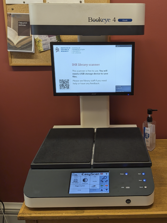 Photo of overhead book scanner