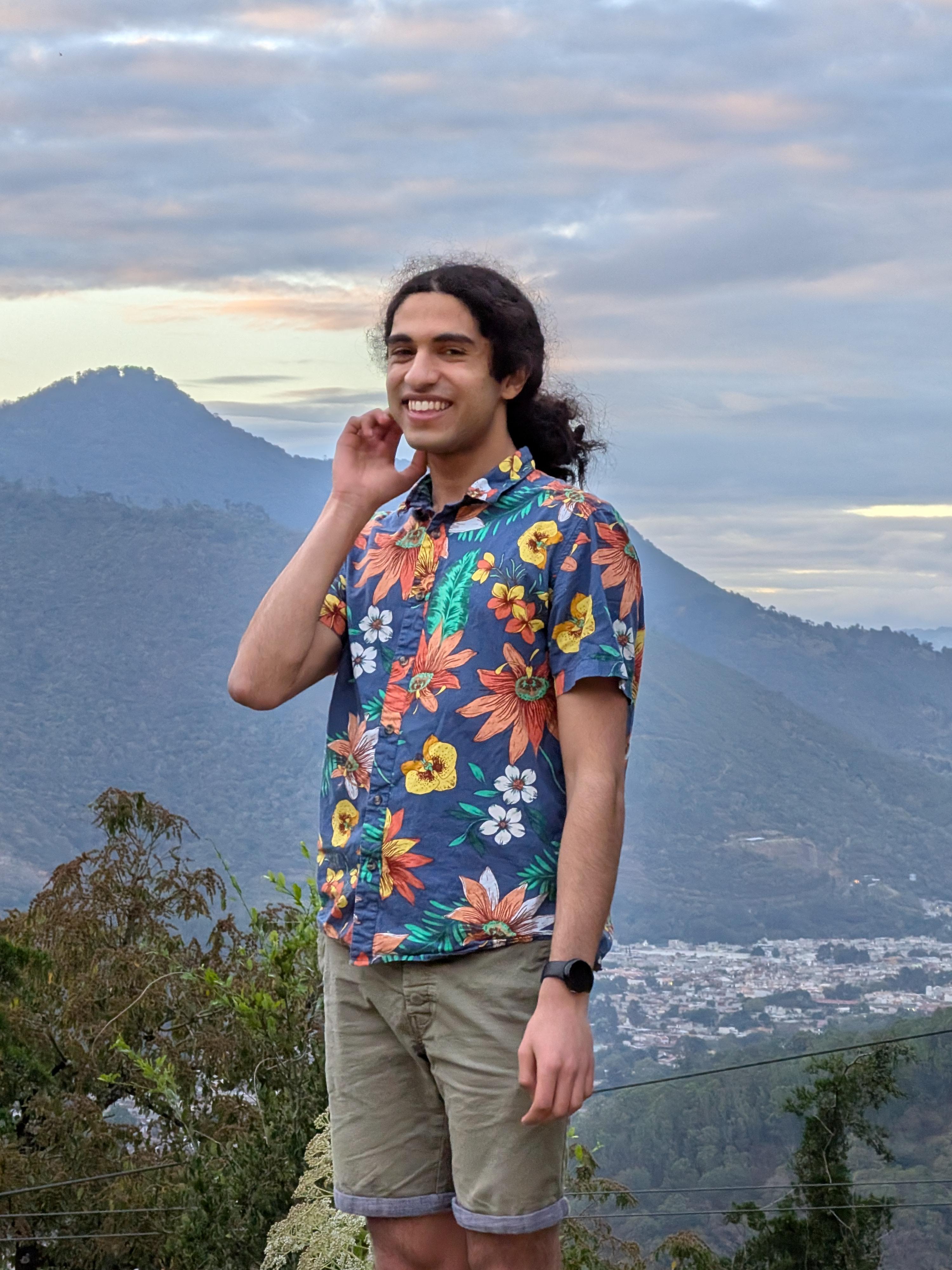 Me standing somewhere high up in the ruined Convent of Santo Domingo, Antigua Guatemala